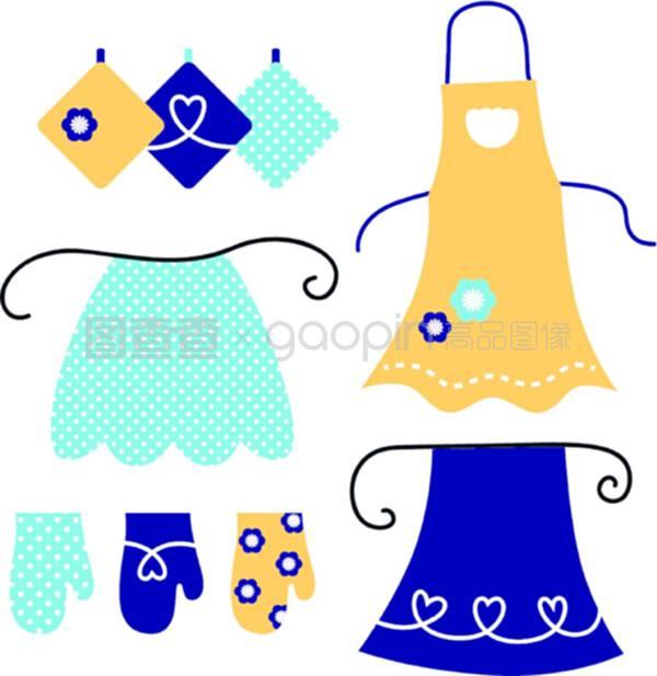 在白色上隔離的復古圍裙